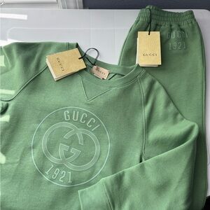 Gucci Mint Green Logo Sweatshirt/sweatpant